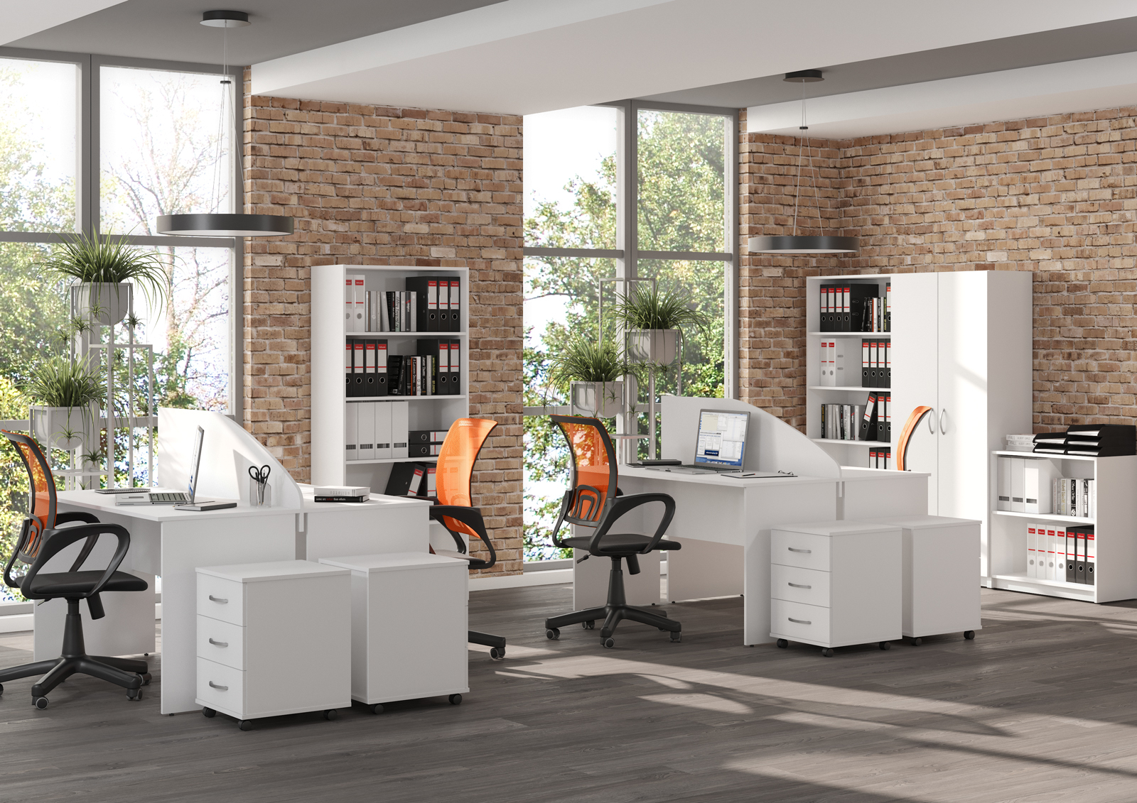 Set mobilier birou Simple alb - Sembazuru