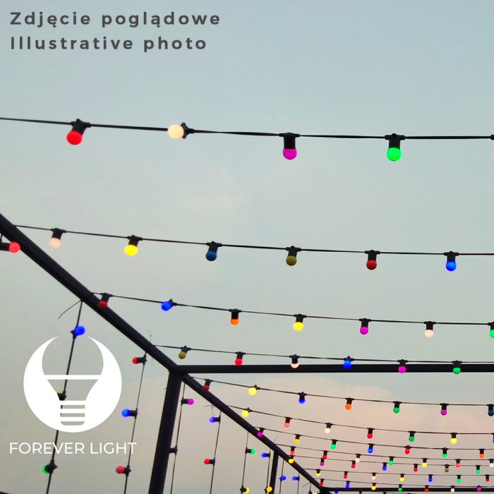 Ghirlanda luminoasa decorativa exterior, E27, 10 becuri LED 2W, IP65, 12m, Alb [4]