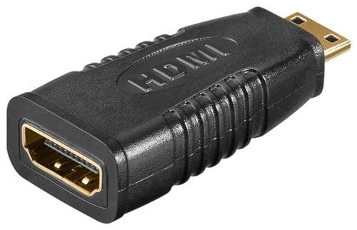 Adaptor HDMI A mama - mini HDMI tata contacte aurite Goobay [1]