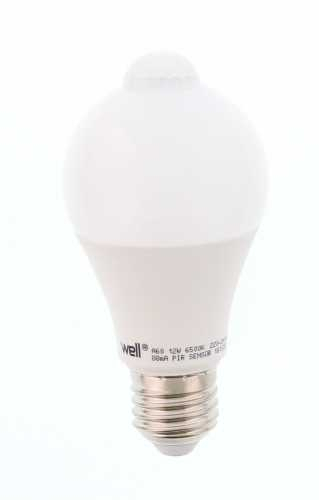 Bec cu LED cu senzor PIR A60 12W lumina rece Well [1]