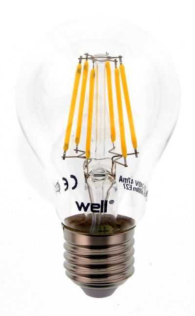 Bec LED filament A60 E27 6W 230V lumina calda Well [2]