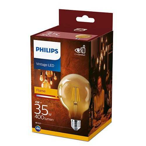 Bec LED filament Philips G93 E27 4W (35W), lumina calda 2500K [2]