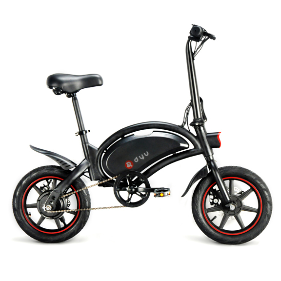 Bicicleta electrica pliabila, roti 14`` DYU, D3F, Megawheels, Negru [6]