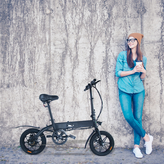 Bicicleta electrica pliabila, roti 14`` EB07, 3 viteze, 7.5 Ah,  Megawheels, Negru [10]