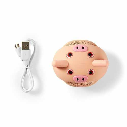 Boxa portabila Nedis, Bluetooth, Redare pana la 3 ore, Hands-free, Pinky Pig [10]