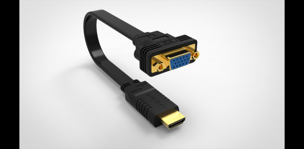 Cablu adaptor HDMI la VGA 15cm, Well [1]