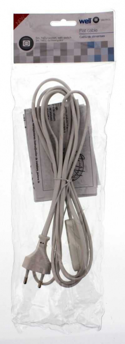 Cablu alimentare cu intrerupator pe fir 2x 0.75mmp 3m alb [6]