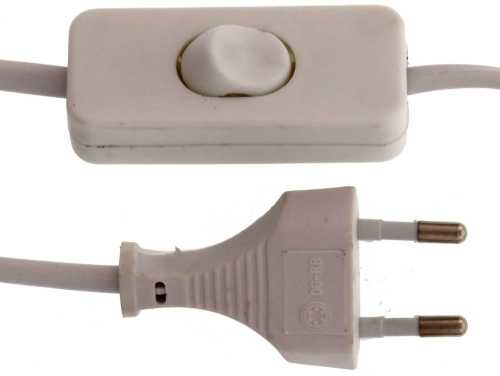 Cablu alimentare cu intrerupator pe fir 2x 0.75mmp 3m alb [4]