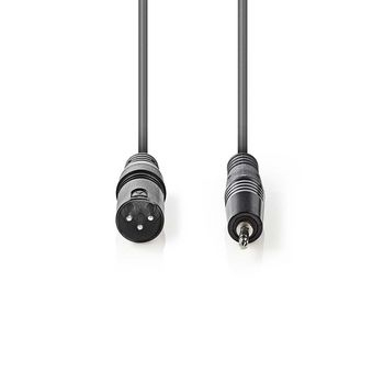 Cablu audio Nedis XLR 3-Pin tata - 3.5mm tata, 3m, gri [1]