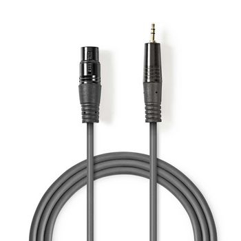 Cablu audio XLR 3-pin mama - 3.5mm tata 1m gri Nedis [1]