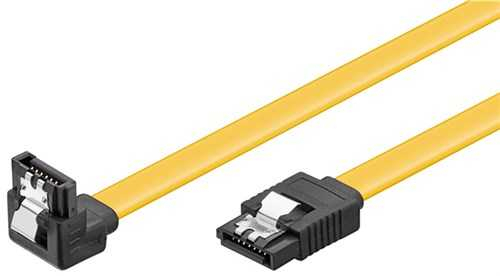 Cablu de date SATA tip-L tata > SATA tip-L tata 90° galben 1.0m [1]