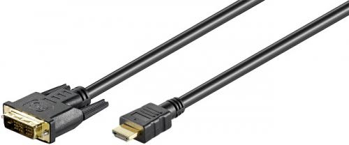 Cablu HDMI/DVI-D tata - DVI-D (18+1) tata contacte aurite 3m Goobay [1]