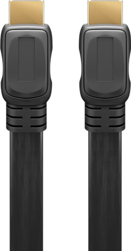 Cablu plat HDMI 19 pini tata <-> HDMI 19 pini tata, 1.4, functie Ethernet, 3 m, Goobay [1]