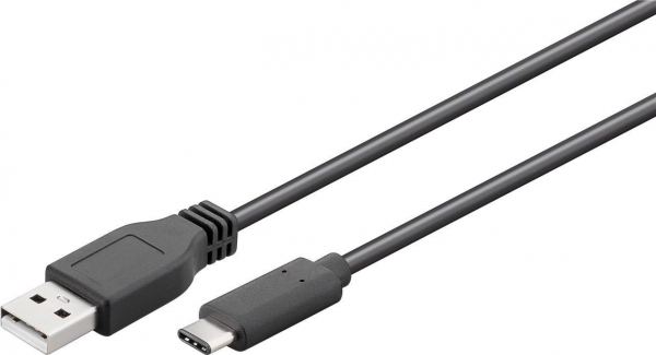 Cablu USB 2.0 tata la USB-C tata 1.80m negru, Goobay [1]