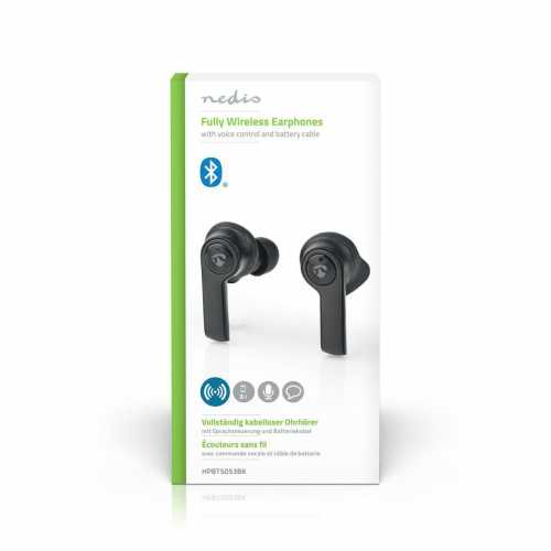 Casti Bluetooth In-Ear Nedis, redare pana la 3.5 ore, carcasa de incarcare, negru [19]