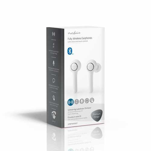 Casti Bluetooth In-Ear Nedis, redare pana la 6 ore, control vocal, carcasa de incarcare, alb [21]