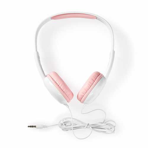 Casti cu fir On-Ear Nedis, cablu rotund, 1.2m, roz / alb [12]