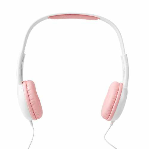 Casti cu fir On-Ear Nedis, cablu rotund, 1.2m, roz / alb [3]
