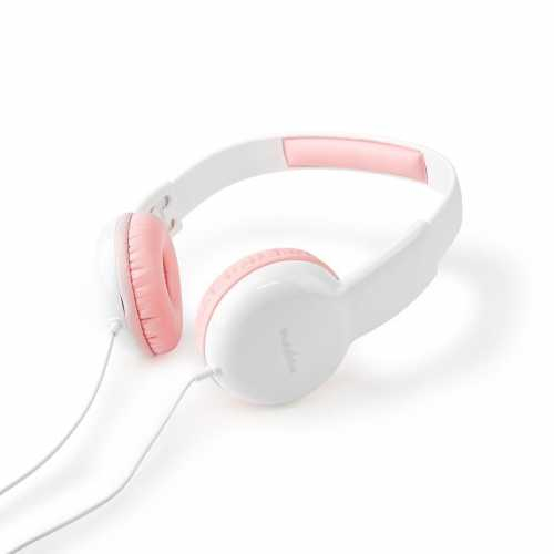 Casti cu fir On-Ear Nedis, cablu rotund, 1.2m, roz / alb [7]