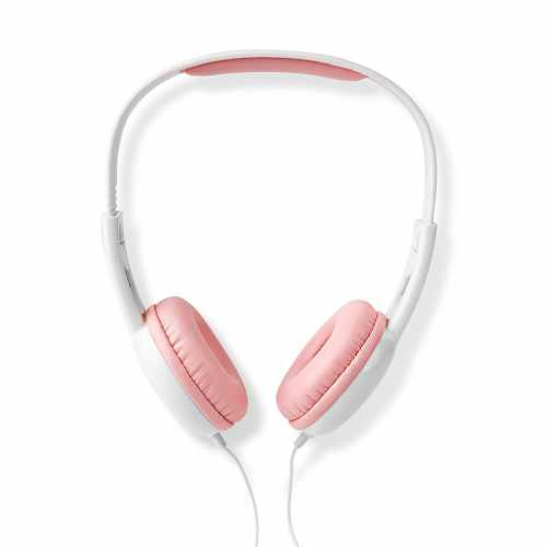 Casti cu fir On-Ear Nedis, cablu rotund, 1.2m, roz / alb [1]