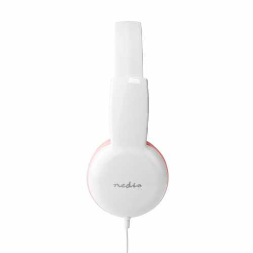 Casti cu fir On-Ear Nedis, cablu rotund, 1.2m, roz / alb [4]