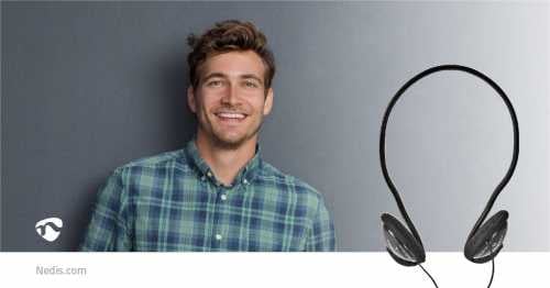 Casti cu fir On-Ear Nedis, cablu rotund, 2.1m, negru [10]