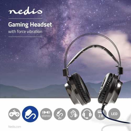 Casti Gaming Over-ear, microfon, 3.5 mm, conector USB, Nedis [2]