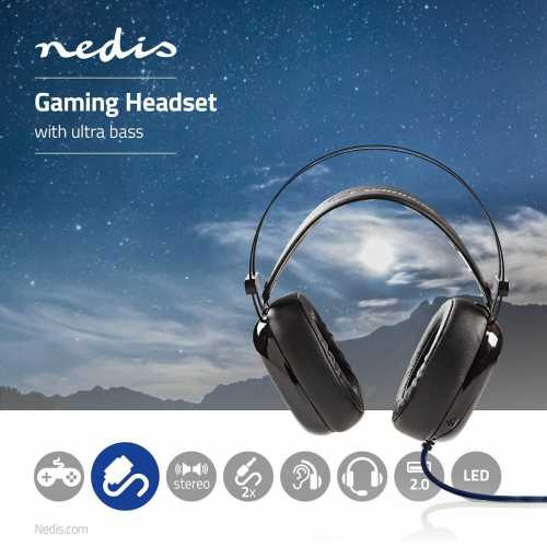 Casti Gaming Over-ear, microfon, conectori jack 3.5mm,USB, Nedis [2]