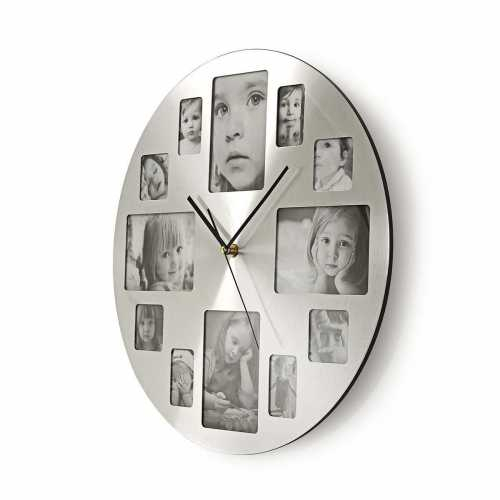 Ceas de perete cu rama foto 40 cm argintiu Nedis [3]