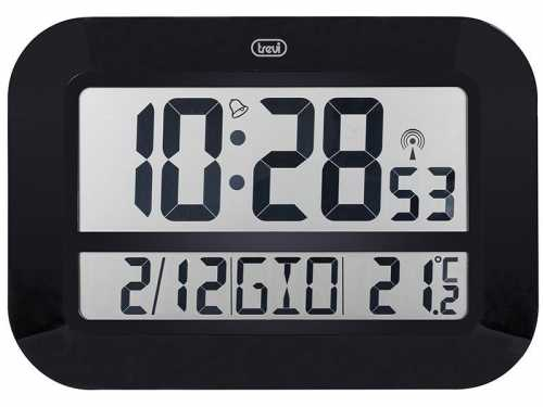 Ceas de perete digital OM 3540 D, 46cm, temperatura, calendar, negru, Trevi [2]
