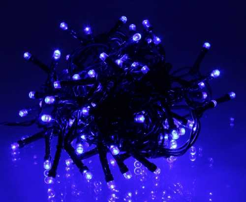 Ghirlanda luminoasa decorativa 100 LED-uri albastre cu jocuri de lumini cablu verde WELL [15]