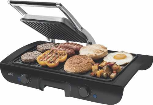 Grill electric multifunctional Gourmet, placi antiaderente, termostate reglabile, 1500W, Well [1]