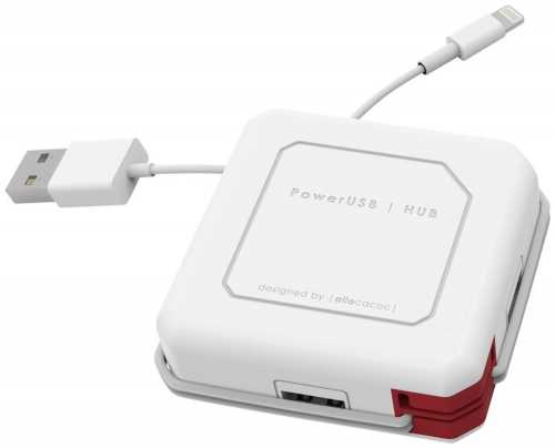 Hub mini USB 2.0 cu 4 porturi alb/rosu Allocacoc [1]