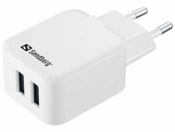 Incarcator retea Sandberg 440-57, 2x USB-A 2.4A+1A, alb [1]