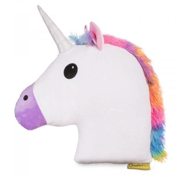 Jucarie de Plus Unicorn Perna Multicolor, Happy Face [2]