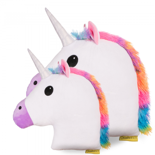 Jucarie de Plus Unicorn Perna Multicolor, Happy Face [3]