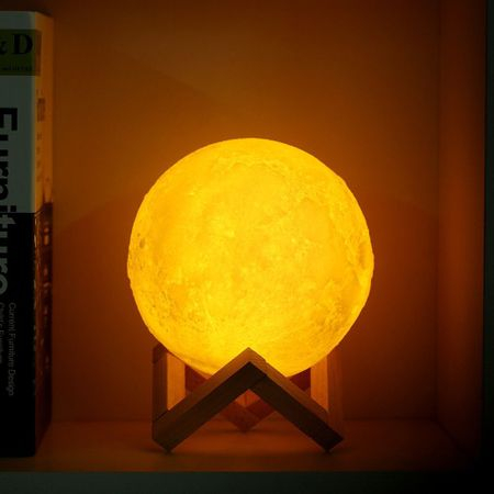 Lampa Veghe Luna Moon imprimata 3D, Lumina Ambientala Multicolora cu LED, Well [3]