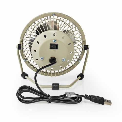 Mini ventilator Nedis, diametru 10 cm, alimentare USB, gri/metal [3]