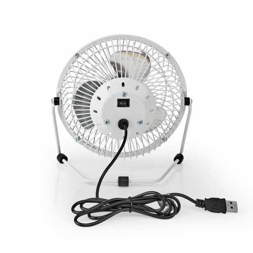 Mini ventilator Nedis, diametru 15 cm, alimentare USB, alb/metal [3]