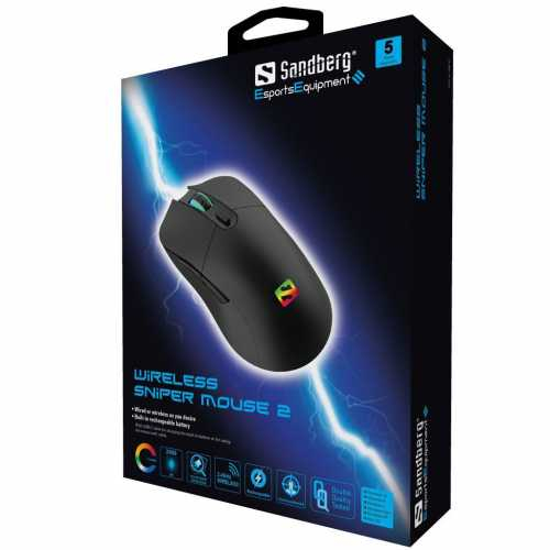 Mouse Gaming Wireless Sandberg 640-21 Sniper 2, 2400dpi, USB, iluminat [5]