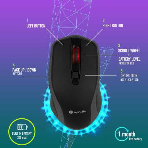 Mouse pad NGS Cruise Kit, functie incarcare wireless, 10W, negru [4]