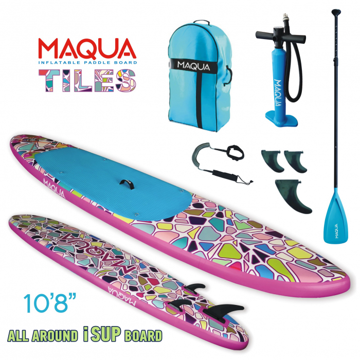 Set placa Paddleboard SUP, surf gonflabila Tiles, 330 cm x 80 cm x 15 cm MAQUA [1]