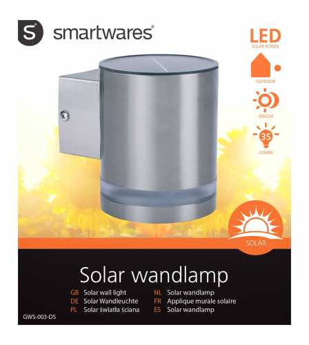 Solar Wall Light LED Silver [5]