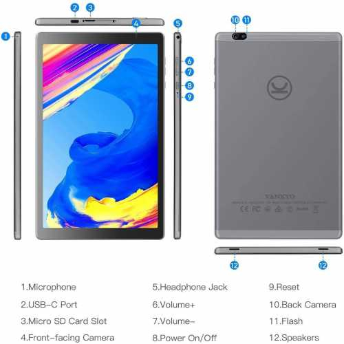 Tableta Vankyo S20 10", IPS, Android 9.0 Pie, 3GB RAM, 32GB, Quad-Core A55, 6000mAh [2]
