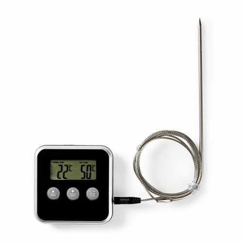 Termometru digital pentru carne Nedis, 0 - 250 °C, cronometru, negru [5]