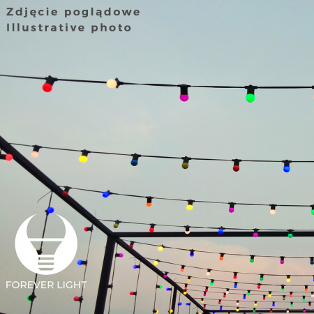Ghirlanda luminoasa decorativa exterior, E27, 10 becuri LED 2W, IP65, 12m, Alb [3]