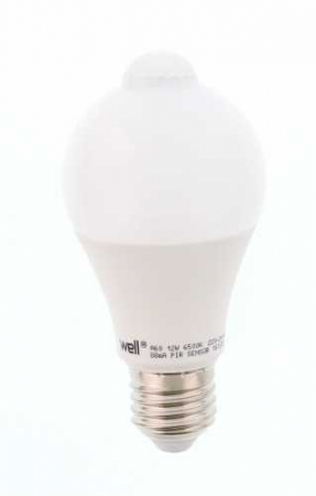 Bec cu LED cu senzor PIR A60 12W lumina rece Well [0]