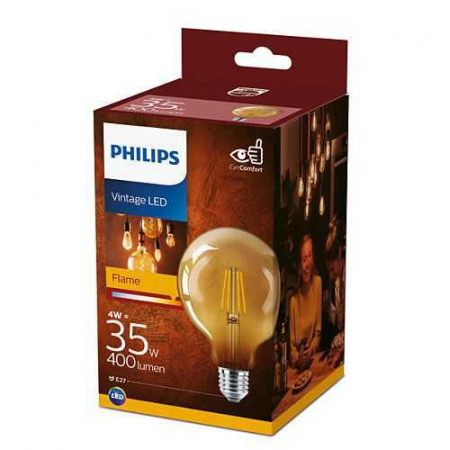 Bec LED filament Philips G93 E27 4W (35W), lumina calda 2500K [1]