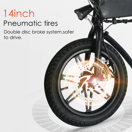 Bicicleta electrica pliabila, roti 14`` EB07, 3 viteze, 7.5 Ah,  Megawheels, Negru [4]
