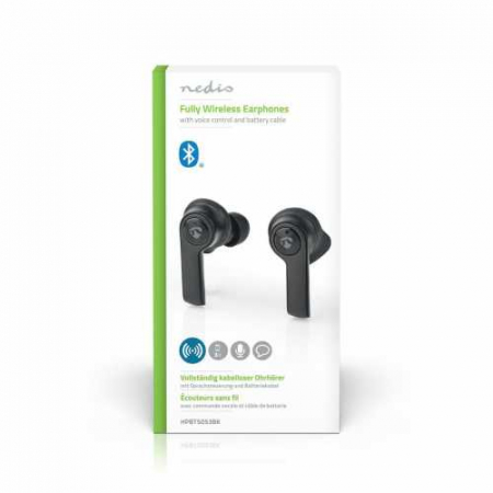 Casti Bluetooth In-Ear Nedis, redare pana la 3.5 ore, carcasa de incarcare, negru [18]